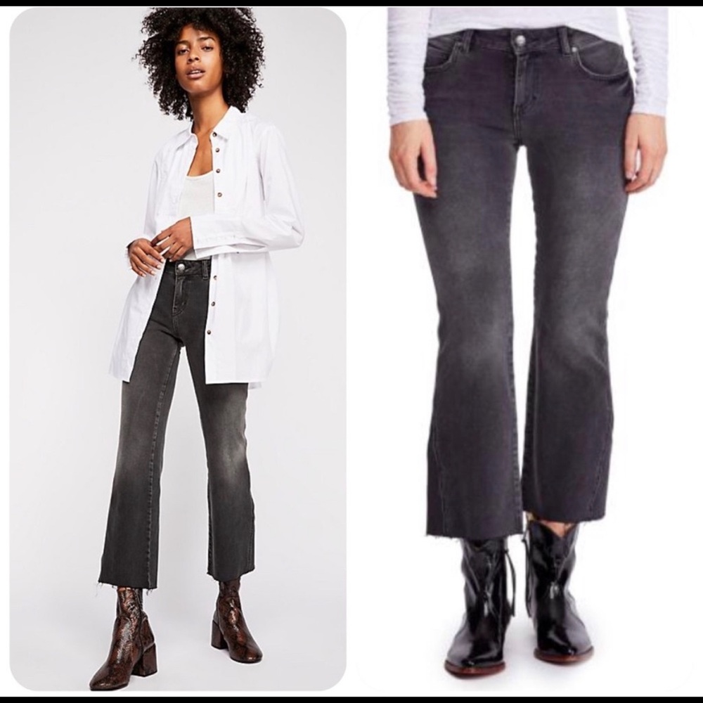 NWT Free people Rita Denim Crop Flare Jeans